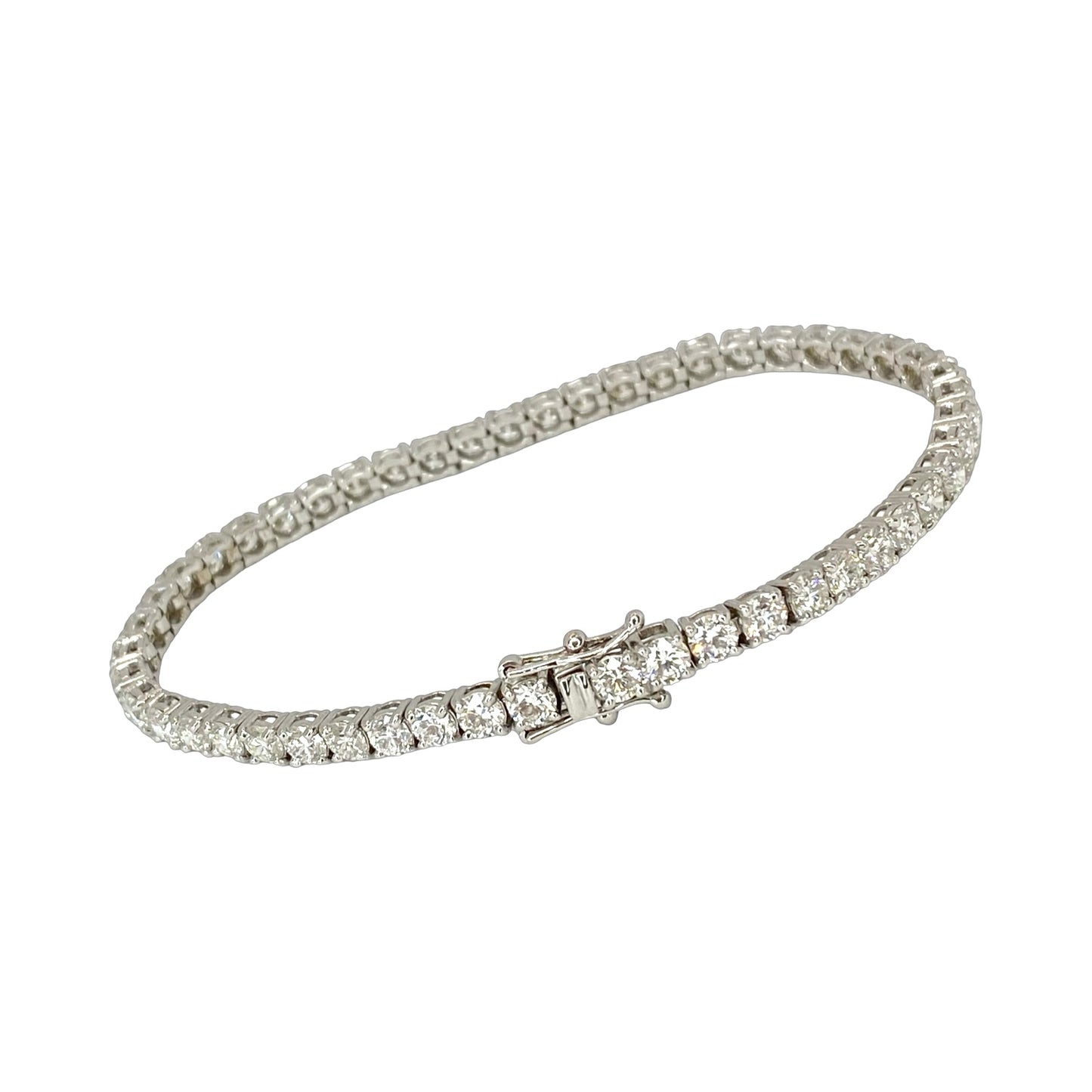 14K White Gold Diamond Tennis Bracelet 8.00 Carats F-G, VS