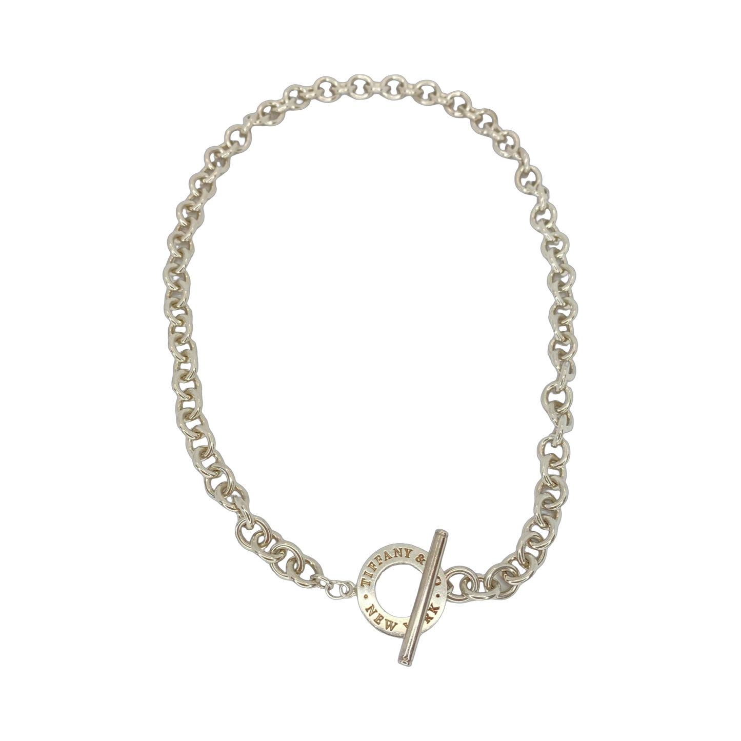 Estate Jewelry Tiffany & Co 925 Silver Large Toggle Necklace