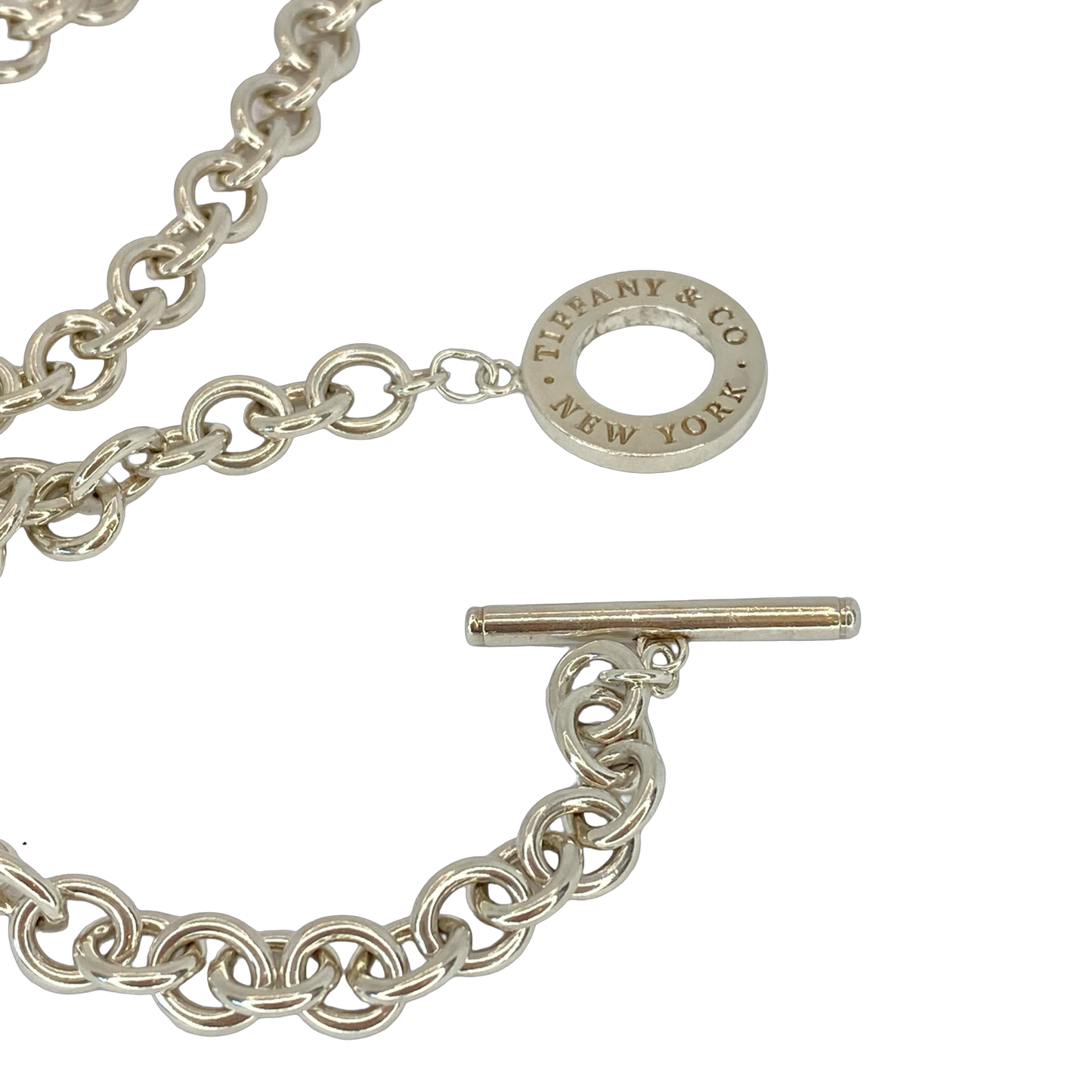 Estate Jewelry Tiffany & Co 925 Silver Large Toggle Necklace