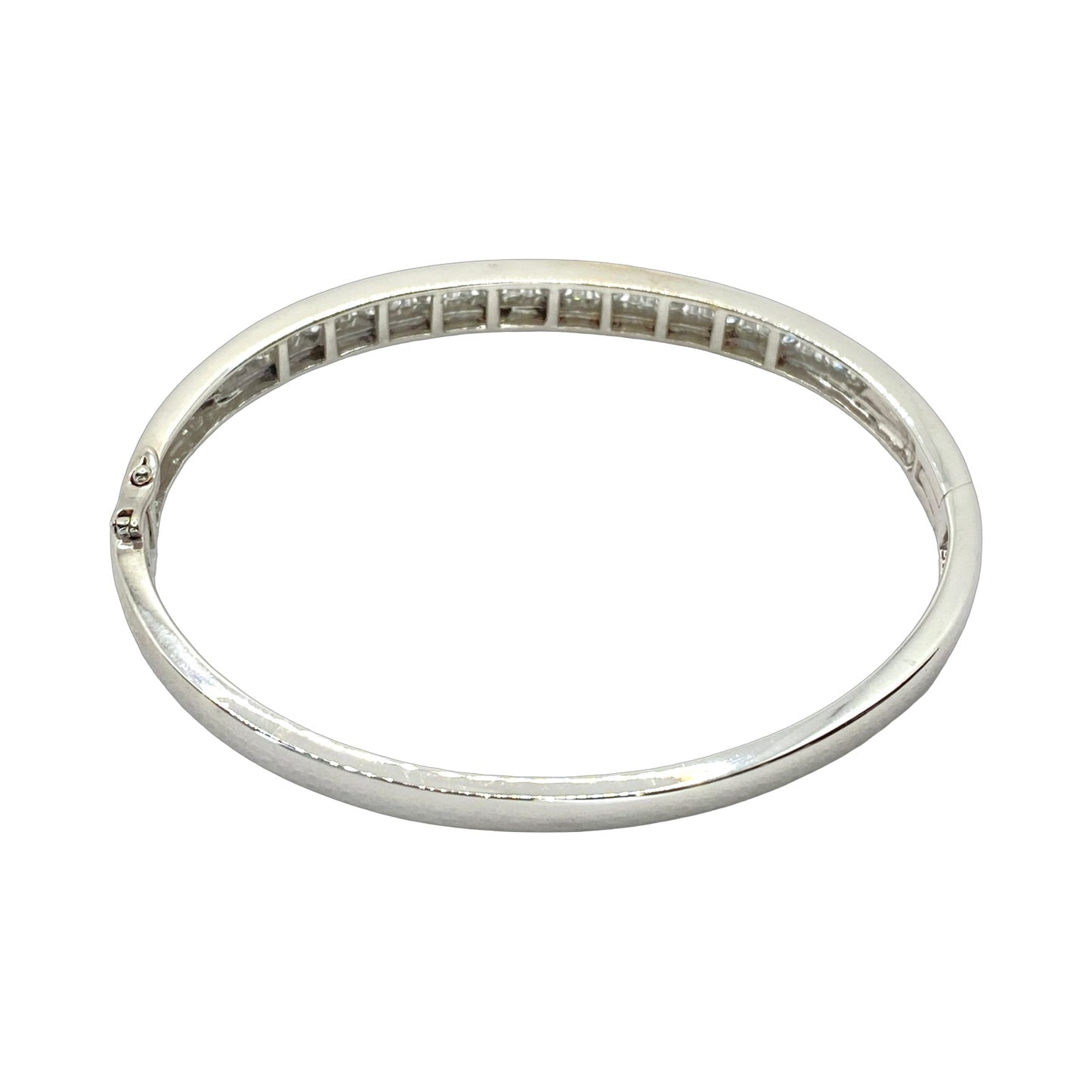 14K White Gold Diamond Bangle 2.40 Carats