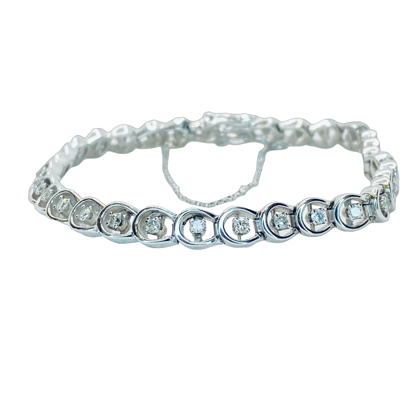 Estate Jewelry 14K White Gold Tennis Bracelet