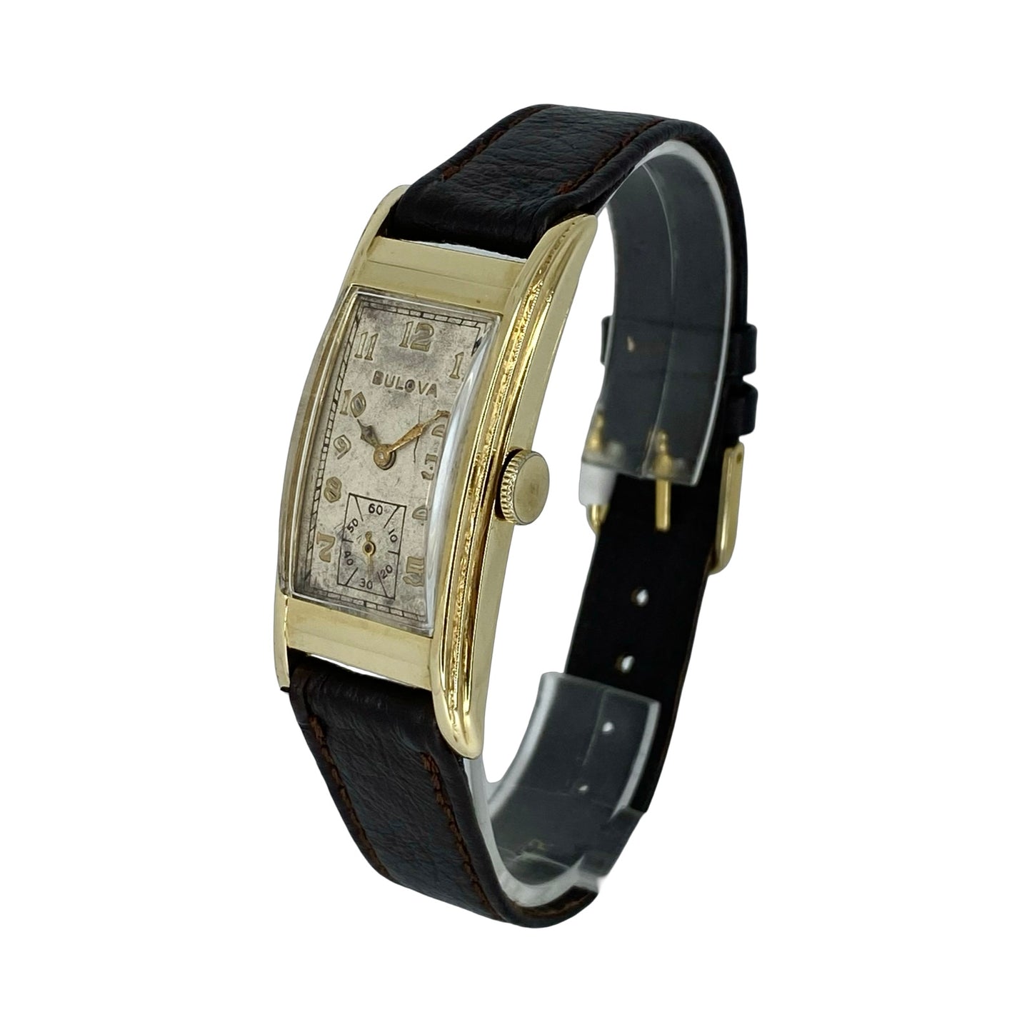 Vintage Bulova Curvex 14K Gold Art Deco Manual Wind Watch C.1934