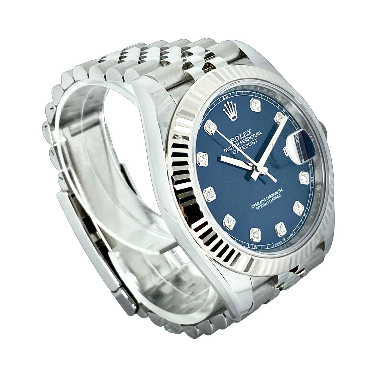 Rolex Datejust 41 Blue Factory-Set Diamond Dial Oystersteel 126334