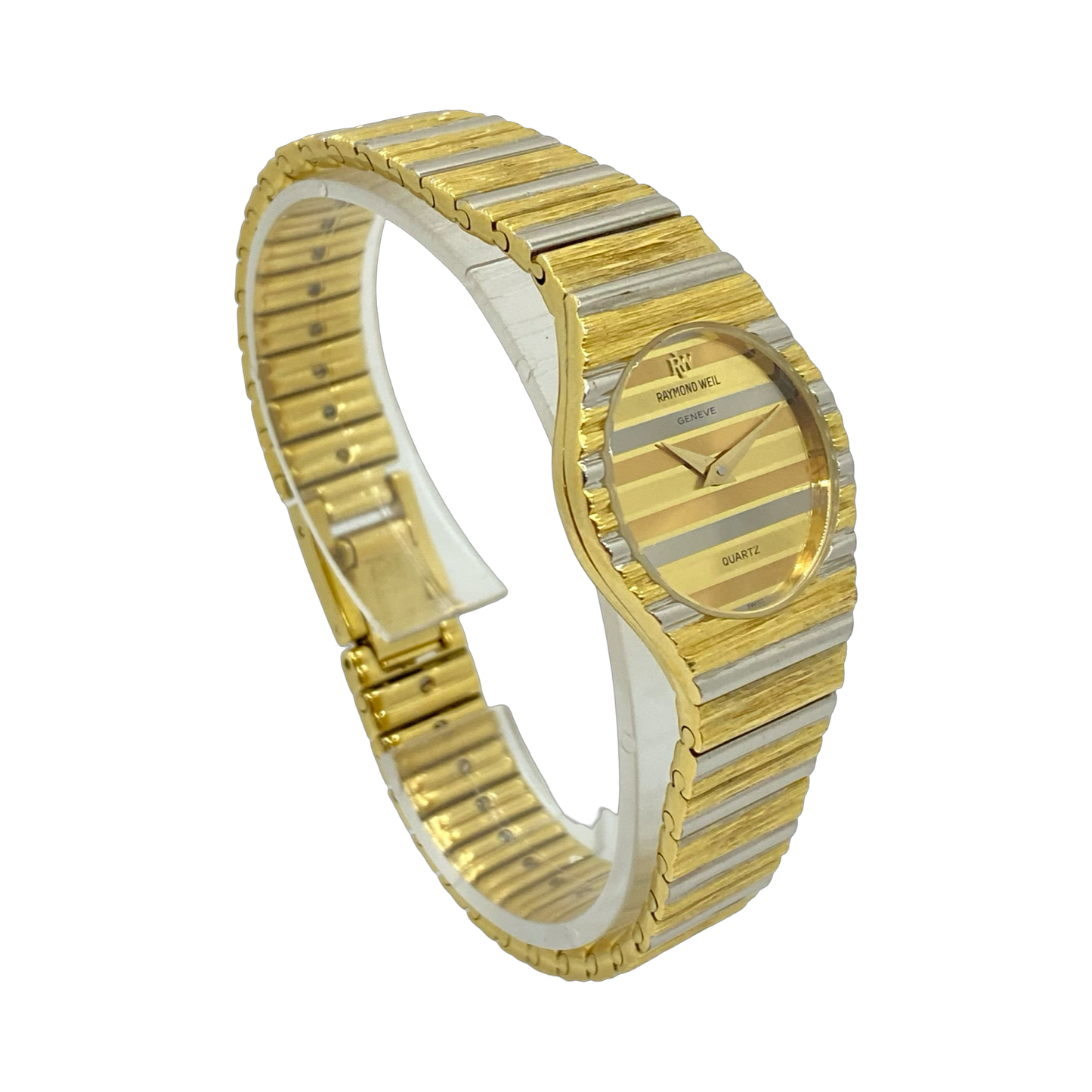 Raymond Weil Polo Geneve 18K Gold Electroplated Tri Color Dial 25mm Quartz Watch 9022