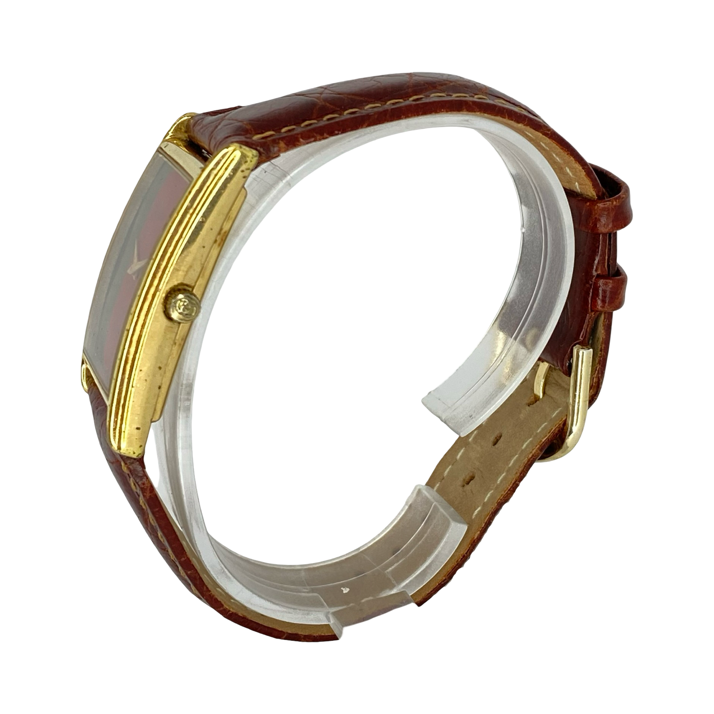 Gucci Sherry Line Quartz  Red/Geen Dial Goldplated Tank Watch 1026M