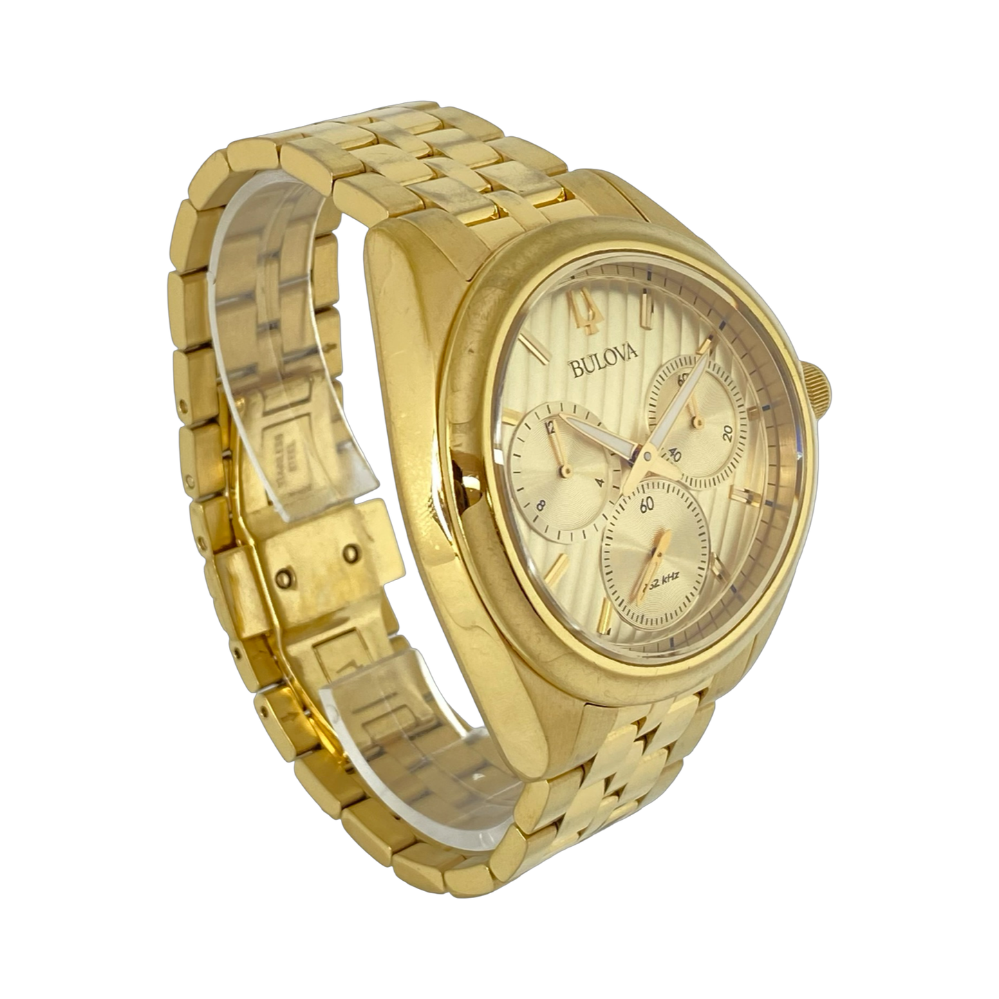 Bulova Curv Quartz Chronograph Gold Tone  45mm 97A125 Pre-Owned