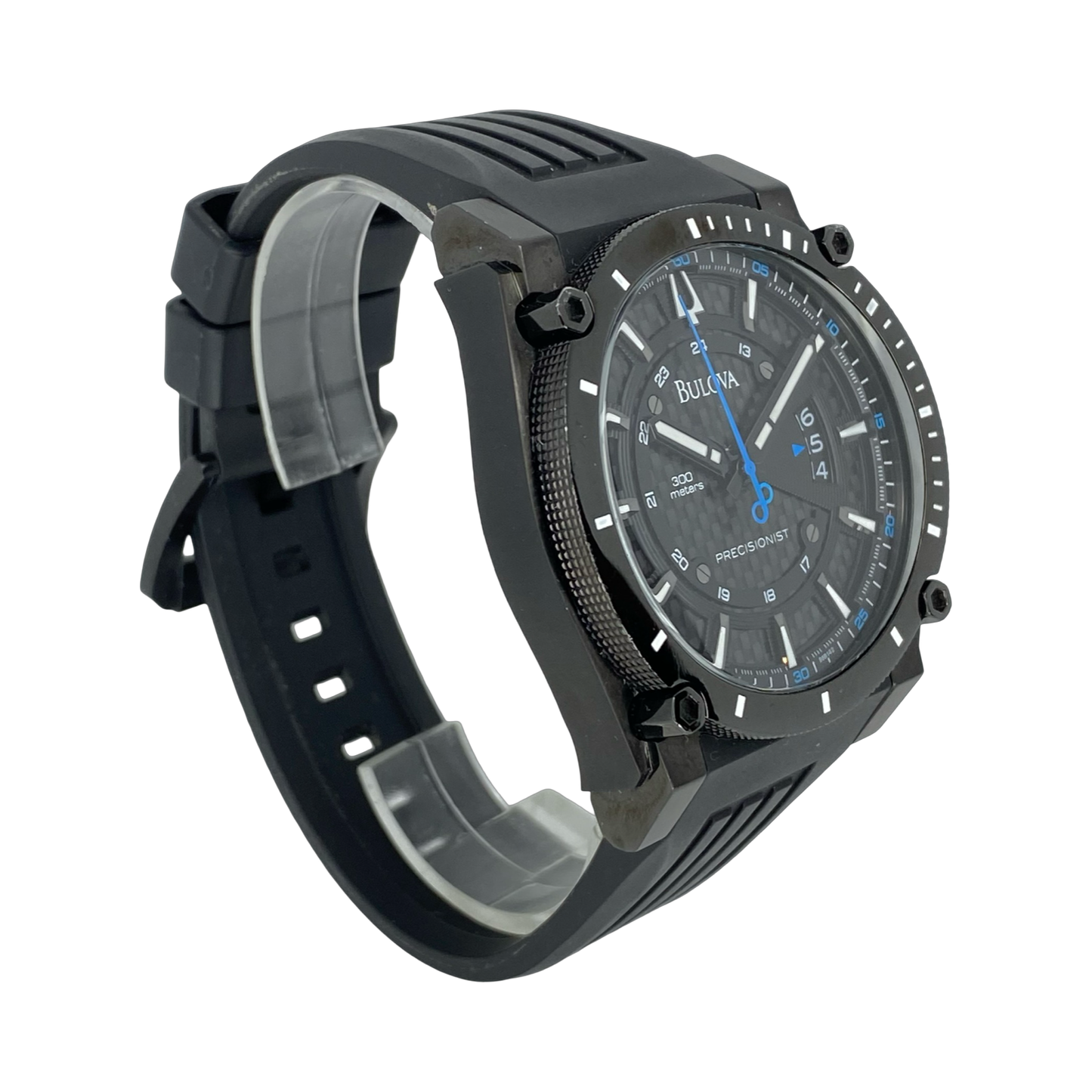 Bulova Precisionist Quartz Black Men's Watch 98B142 Pre-owned