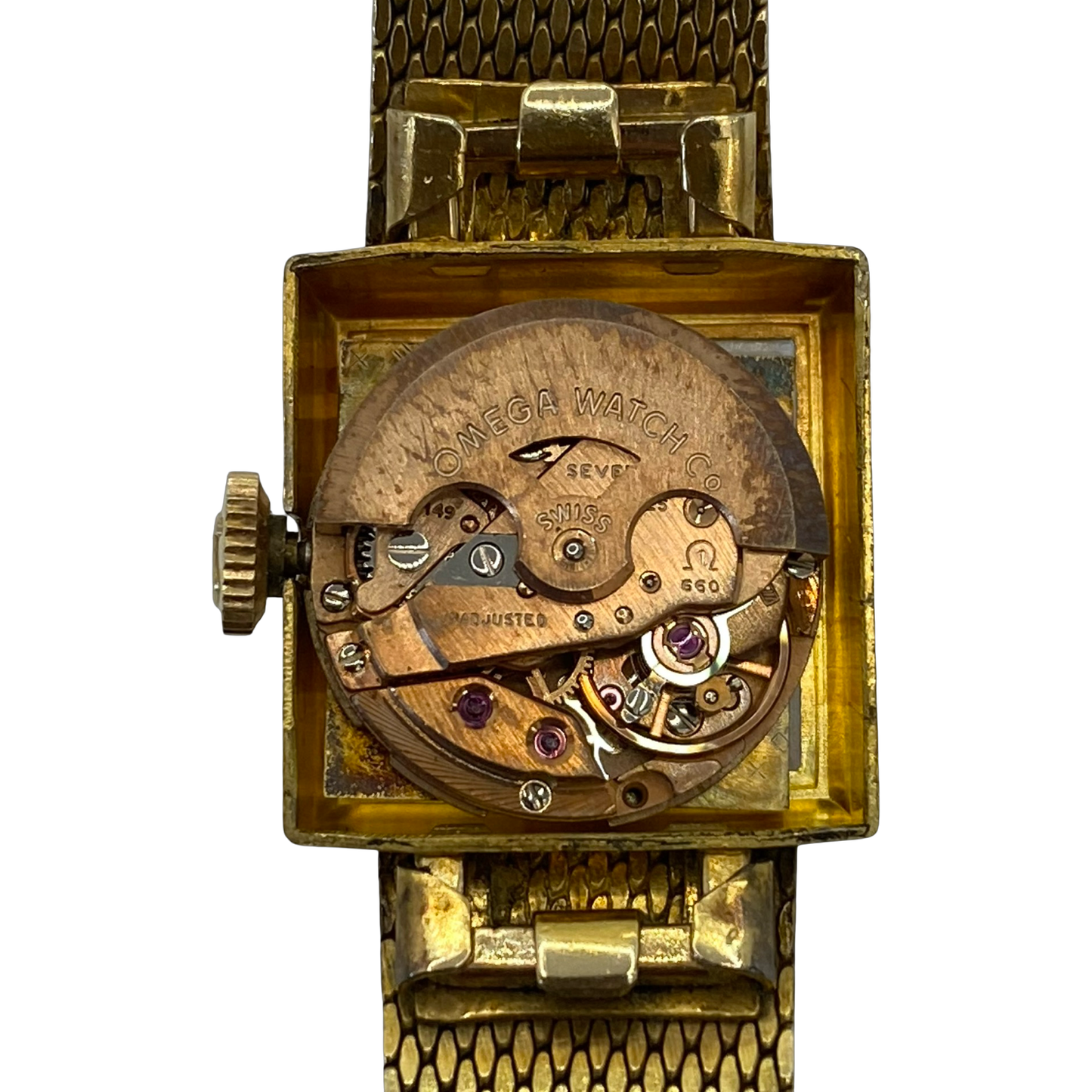 Omega Vintage Ladymatic Square 10K Goldfilled Champagne Dial SS-5329