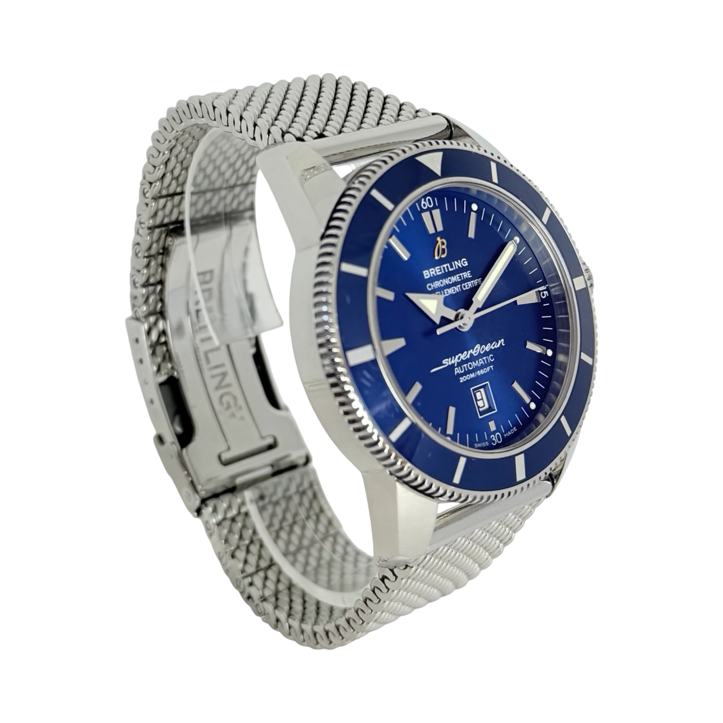 Breitling SuperOcean Heritage 46 Special Edition Blue Dial Stainless Steel Mesh Bracelet A17320