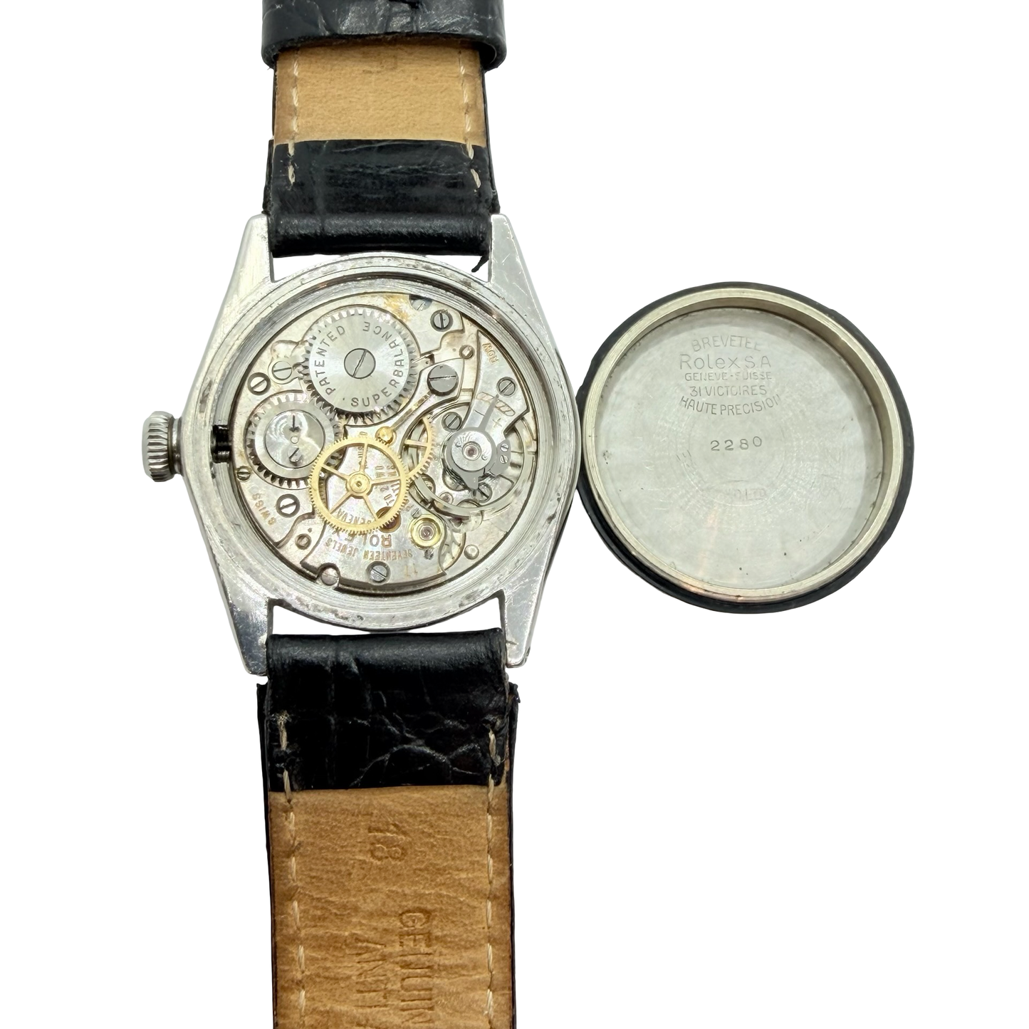 Rolex Oyster Perpetual 30mm Manual Wind White Dial Leather Strap Ref.2280 C.1942