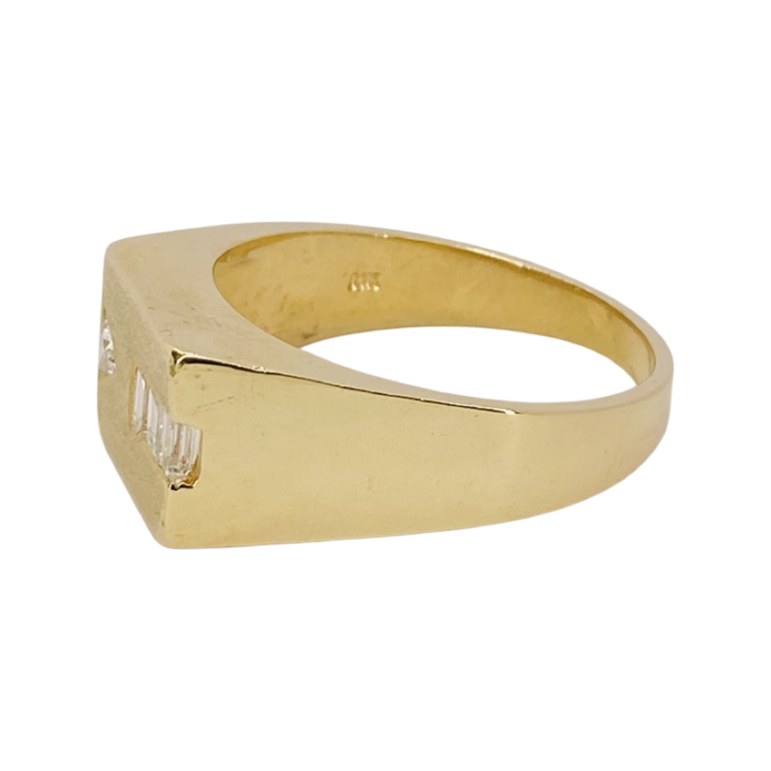 Estate Jewelry 14K Yellow Gold Mens Diamond Ring