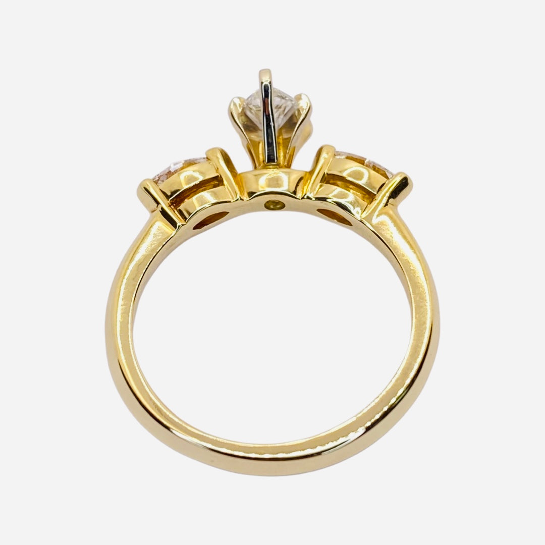 14K Yellow Gold Marquise Diamond Ring