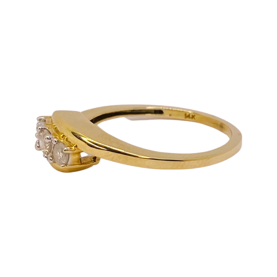 14K Yellow Gold 3-Stone Ring