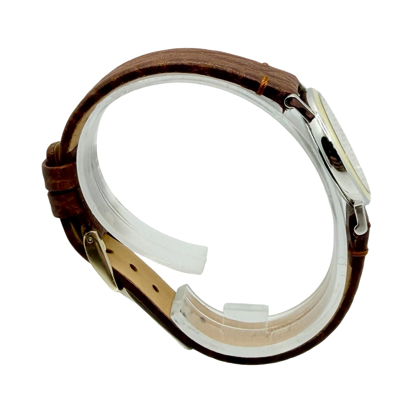 Omega De Ville Quartz 25mm 18K Gold and Steel Champagne Dial Leather Strap 596.2379