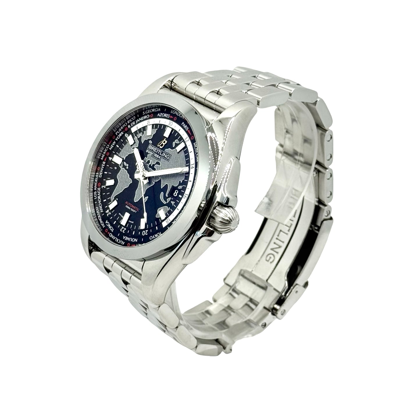 Breitling Galactic Unitime SleekT Automatic World Time Trophy Black Dial WB3510U4/BD94/375A