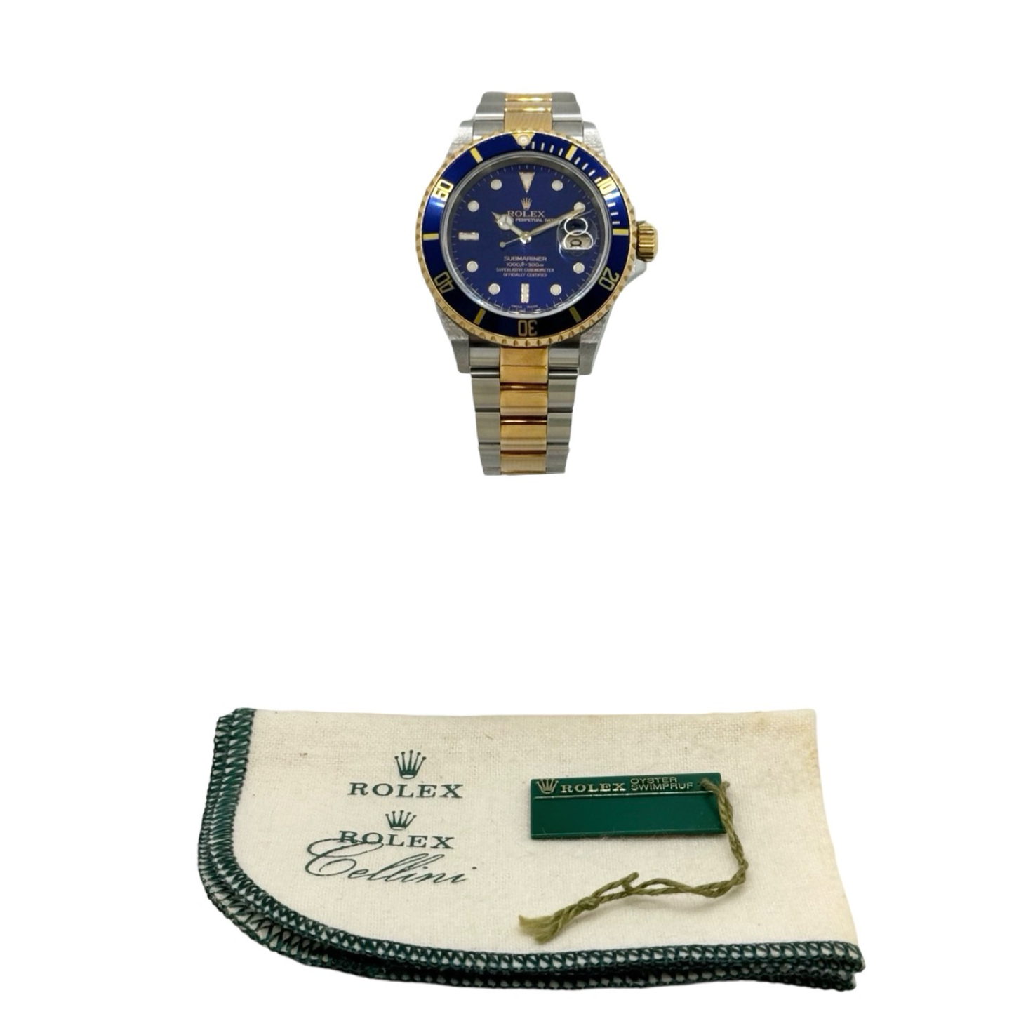 Rolex Submariner Date Blue Dial 18K Yellow Gold and Stainless Steel 16613 C.2000