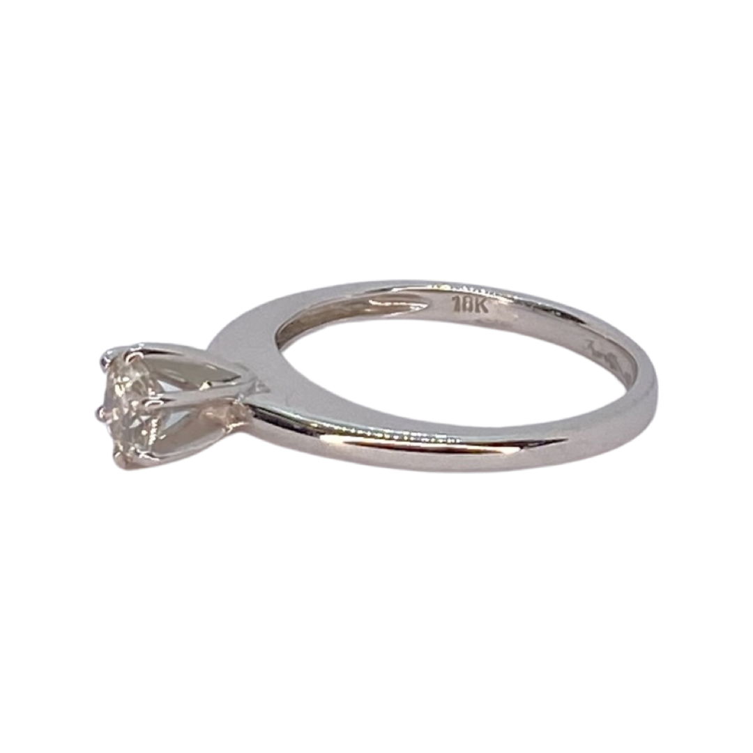 18K White Gold 0.50CT Solitaire Diamond Ring