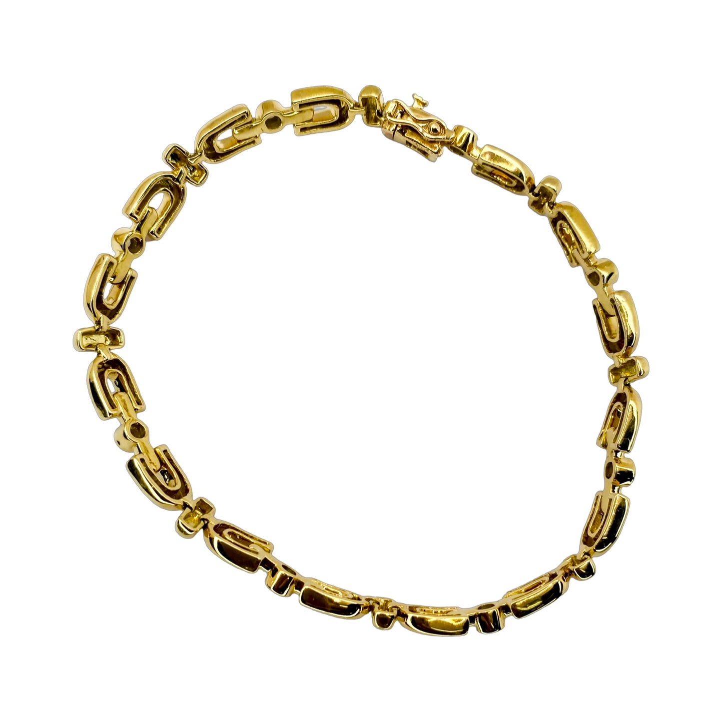 14K Yellow Gold Women's Bracelet 0.70 ct Diamonds