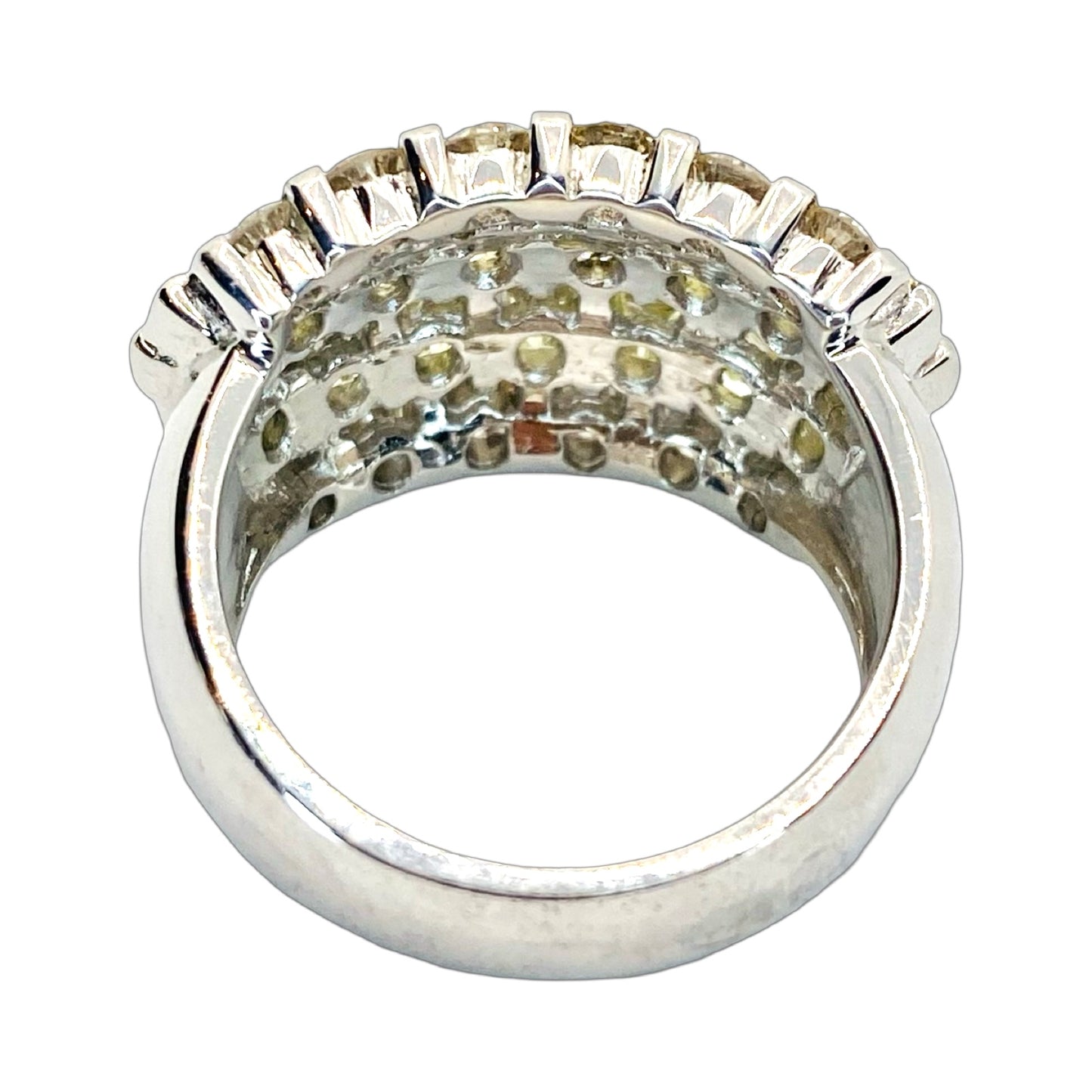 Estate Jewelry 18K White Gold Diamond Cocktail Ring