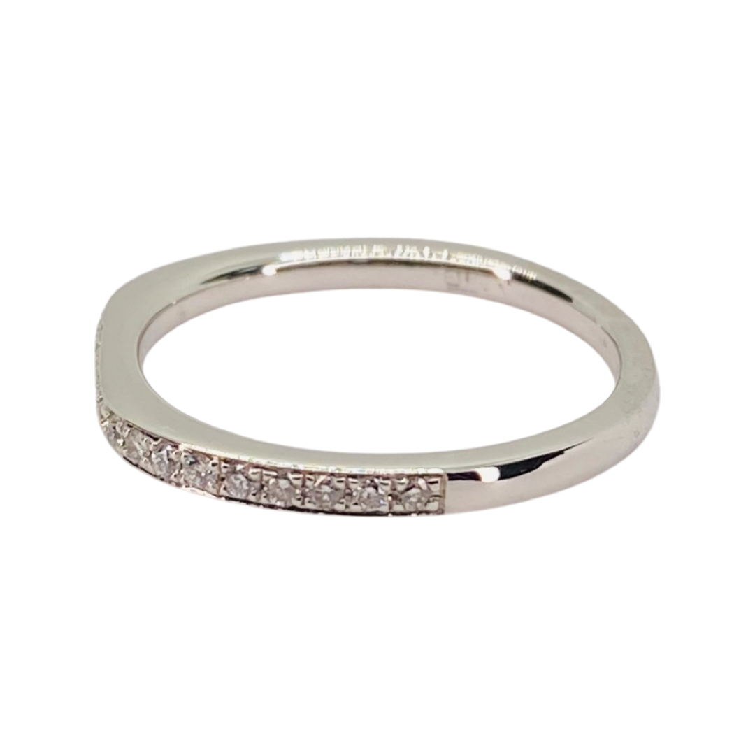 14K White Gold Diamond Band Ring