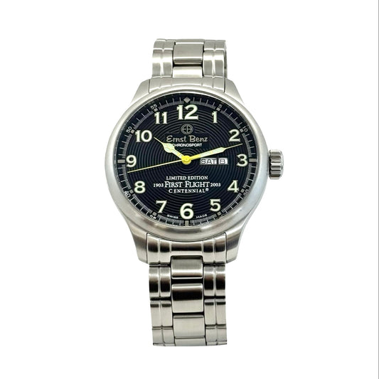Ernst Benz 47mm ChronoSport Limited Edition 1903 Wright Brothers First Flight Centennial Black  Concentric Dial Steel Bracelet