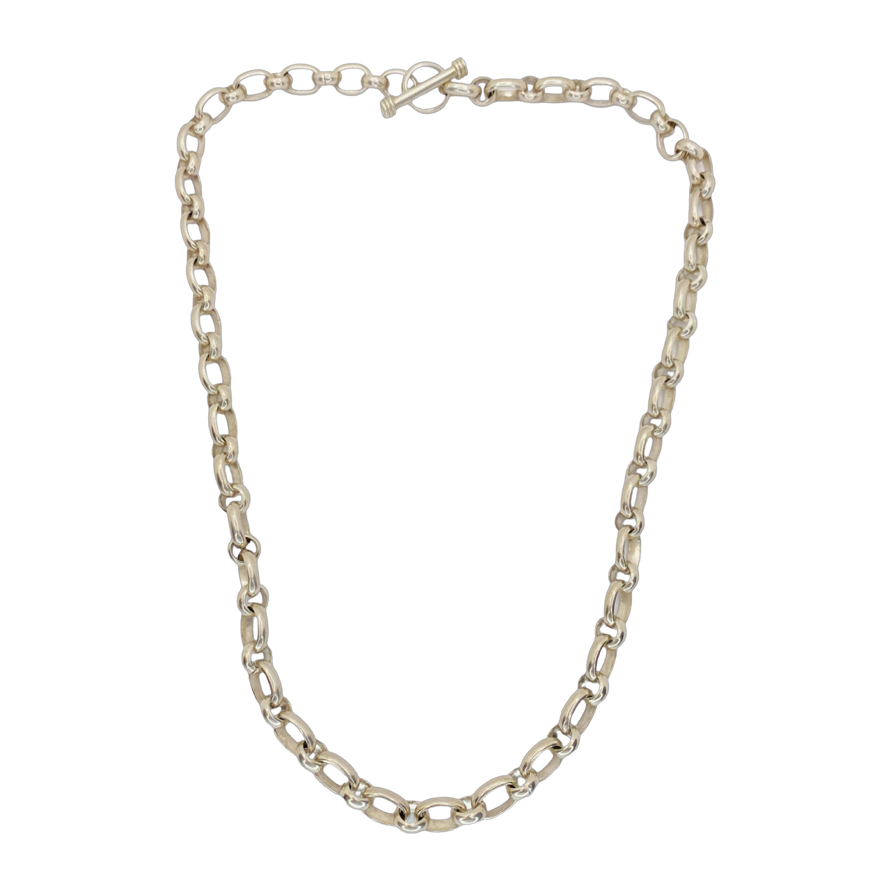 Silver Large Oval Chain 20"