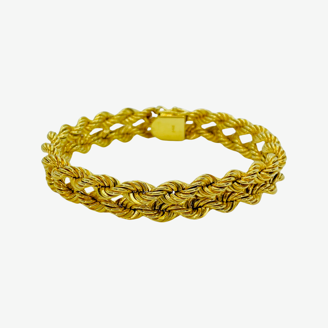 Estate Jewelry 14K Yellow Gold Double Rope Chain Bracelet