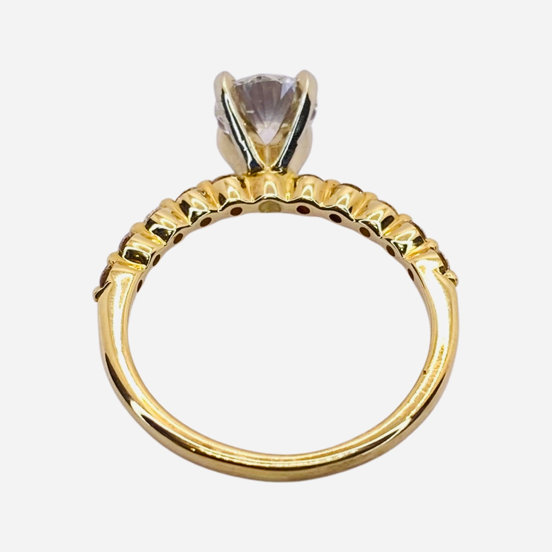 14K Yellow Gold 0.86 Carat GIA Round Diamond Ring