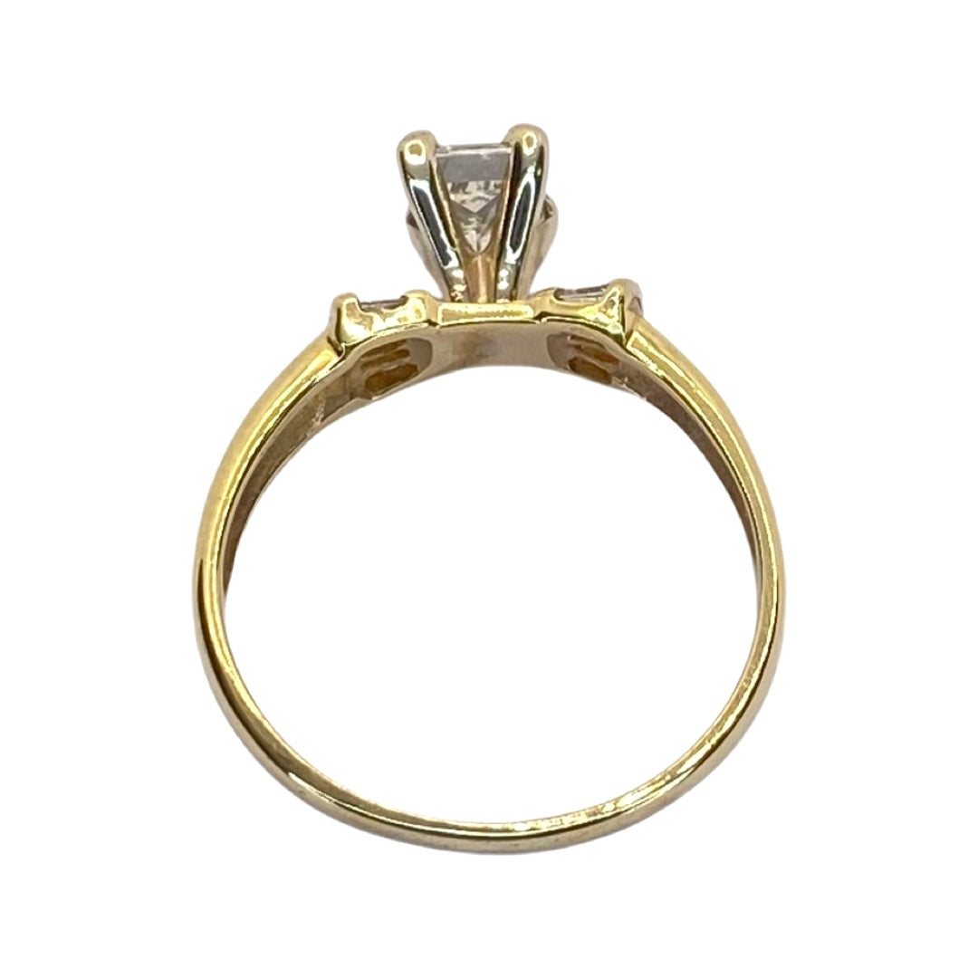 14K Yellow Gold Princess Cut Diamond Ring