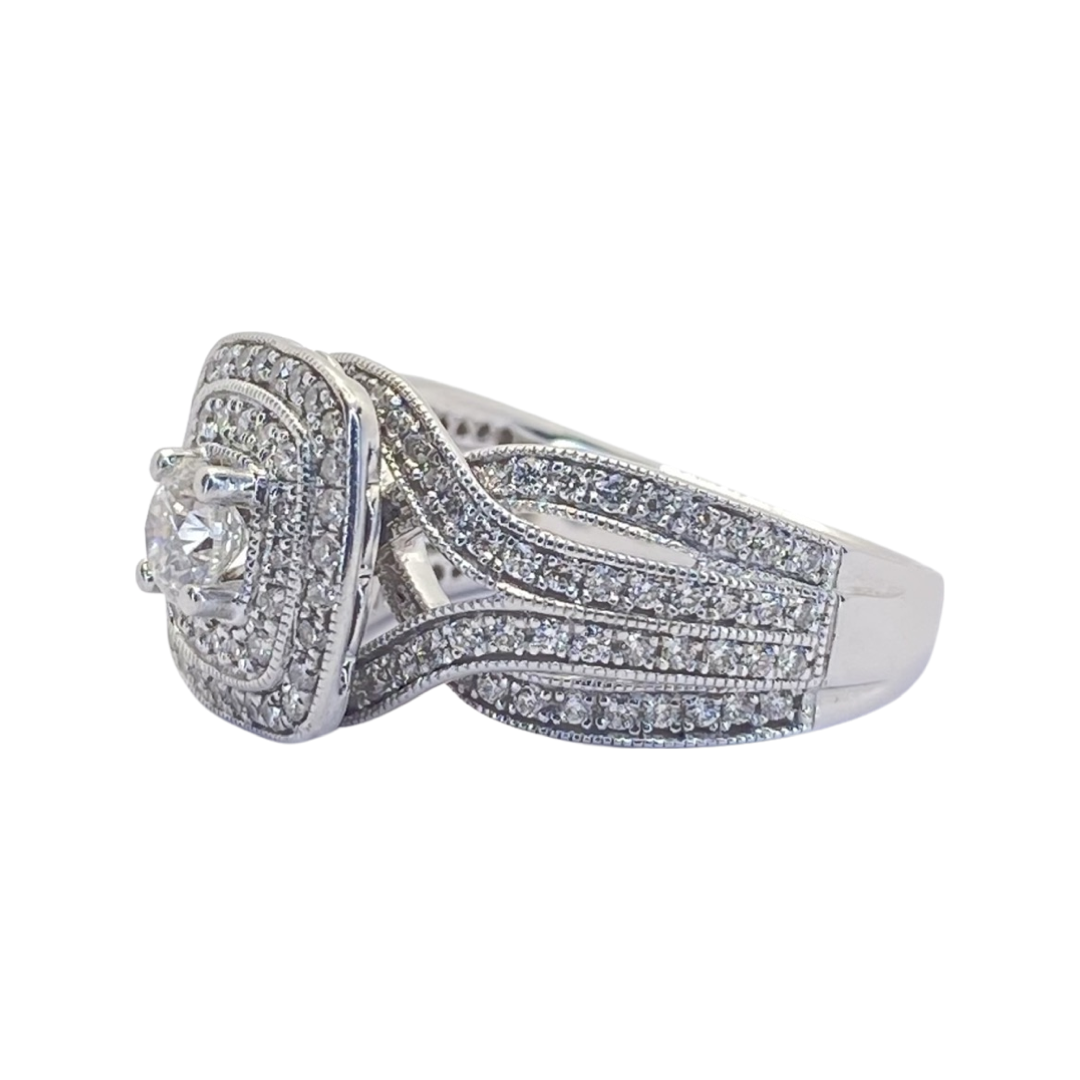 14K White Gold Diamond Ring