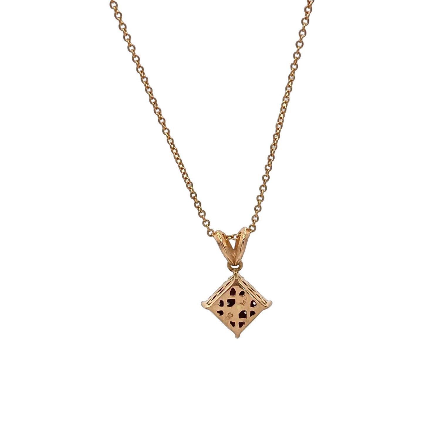 14K Rose Gold Diamond Pavè Pendant