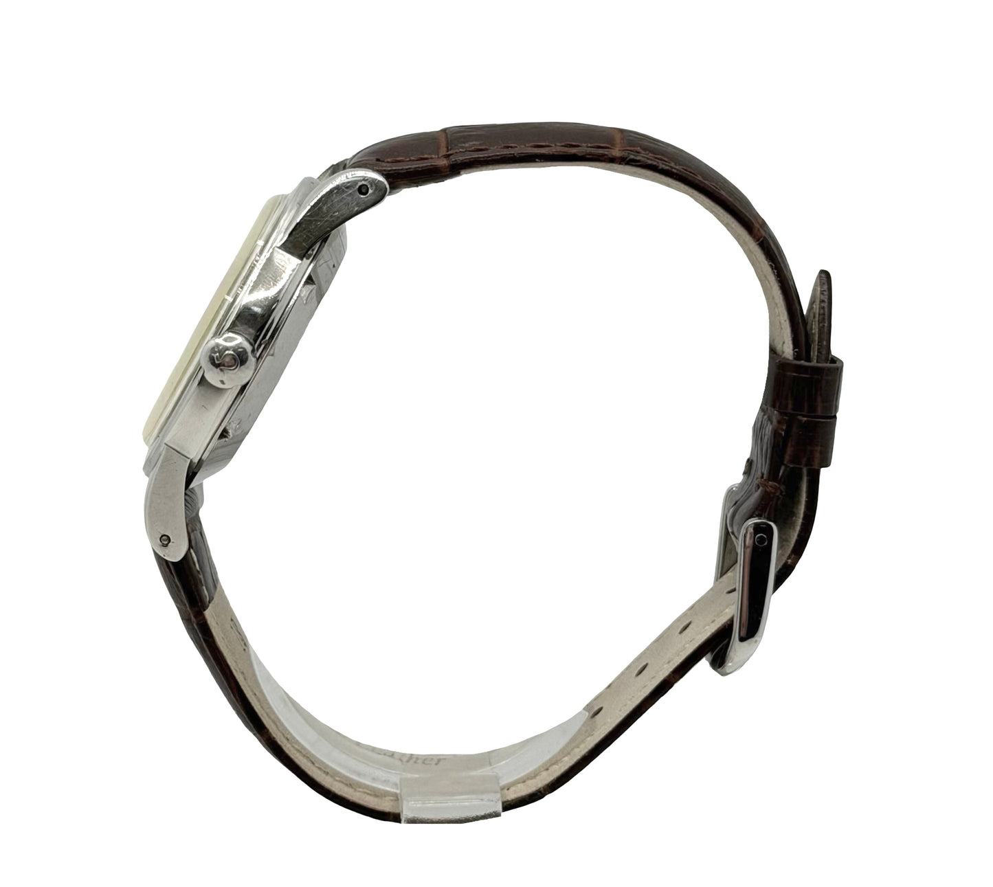 Omega Bumper Silver Dial Black Leather Strap Ref.2491-1