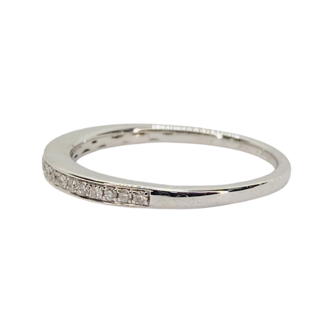 14K White Gold Diamond Band Ring