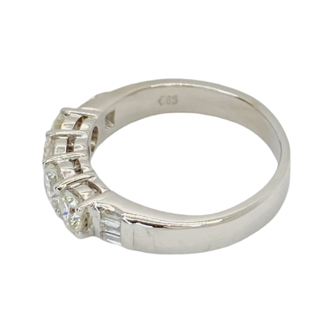 14K White Gold Diamond Band Ring