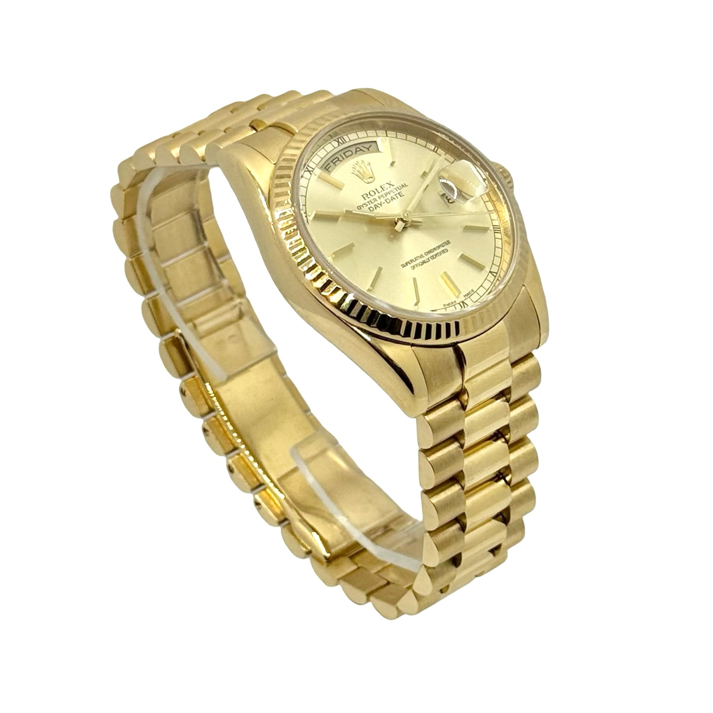 Rolex Oyster Perpetual Day Date President 36mm Champagne Dial 18K Solid Gold Case and Bracelet 118238
