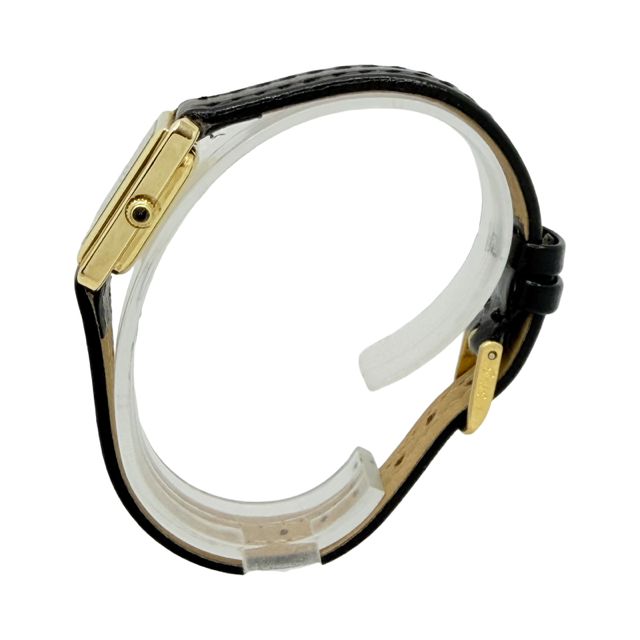 Girard Perregaux Ladies 18K Gold Quartz Champagne Dial Black Strap