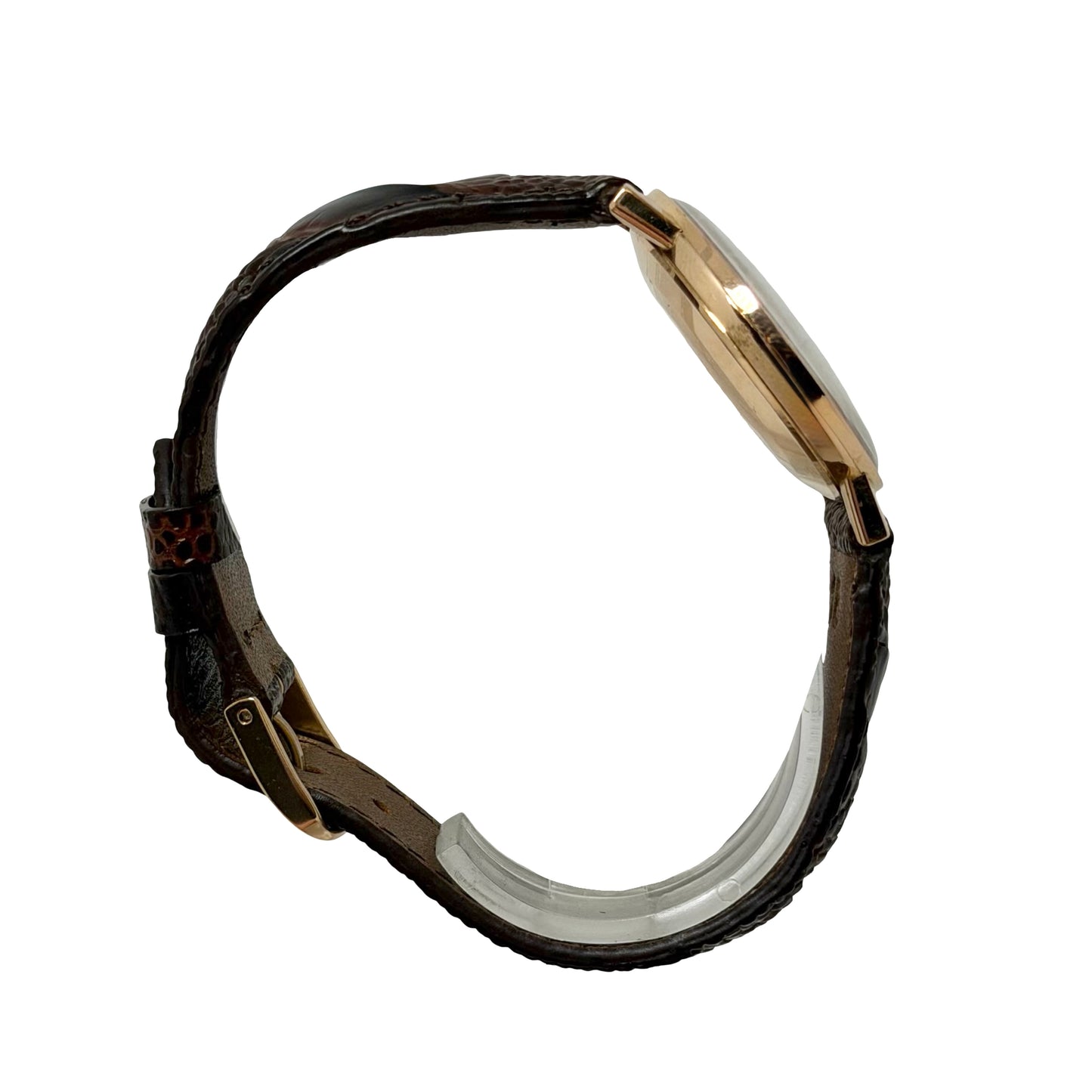 Omega Geneve Automatic 18K Rose Gold Brown Leather Strap 161.009