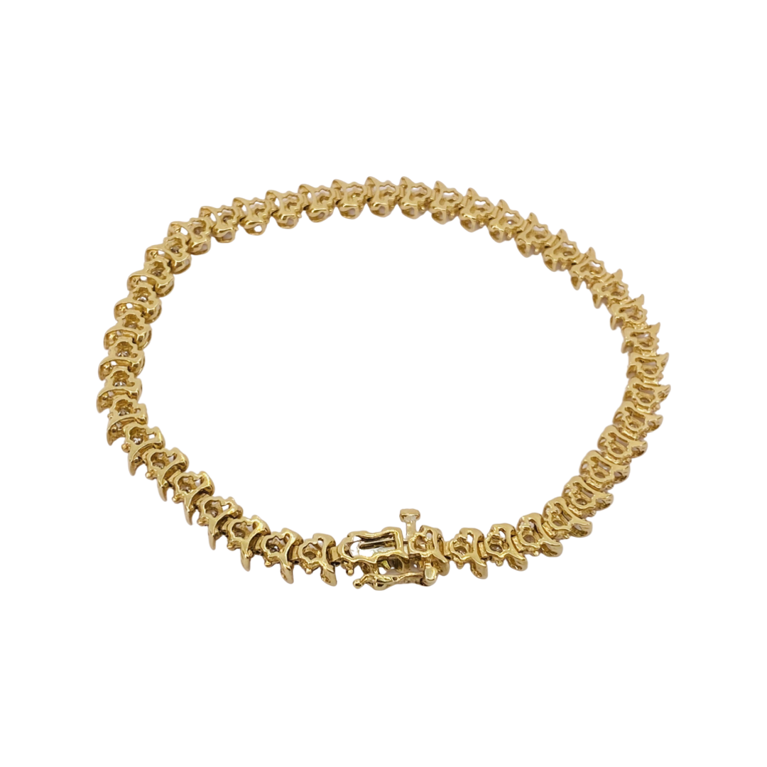 10K Yellow Gold 2.20CTS Tennis Bracelet