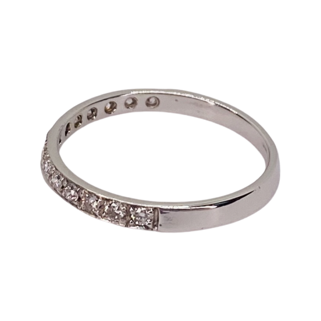 14K White Gold Womens Diamond Band Ring