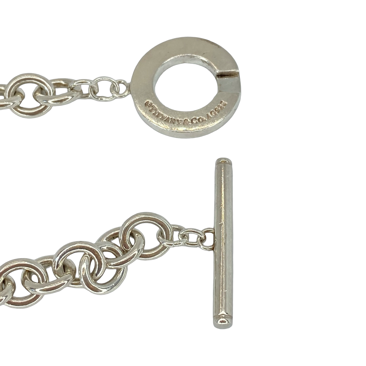 Estate Jewelry Tiffany & Co 925 Silver Large Toggle Necklace