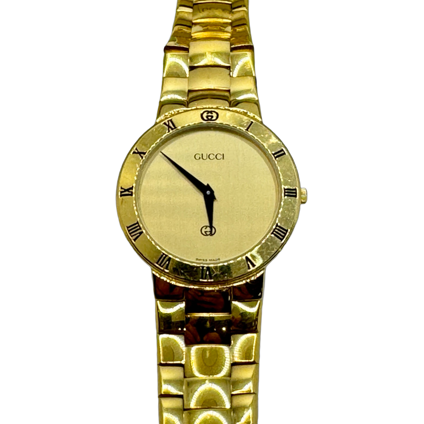 Gucci 3300M 18K Goldplated Case and Bracelet Champagne Dial