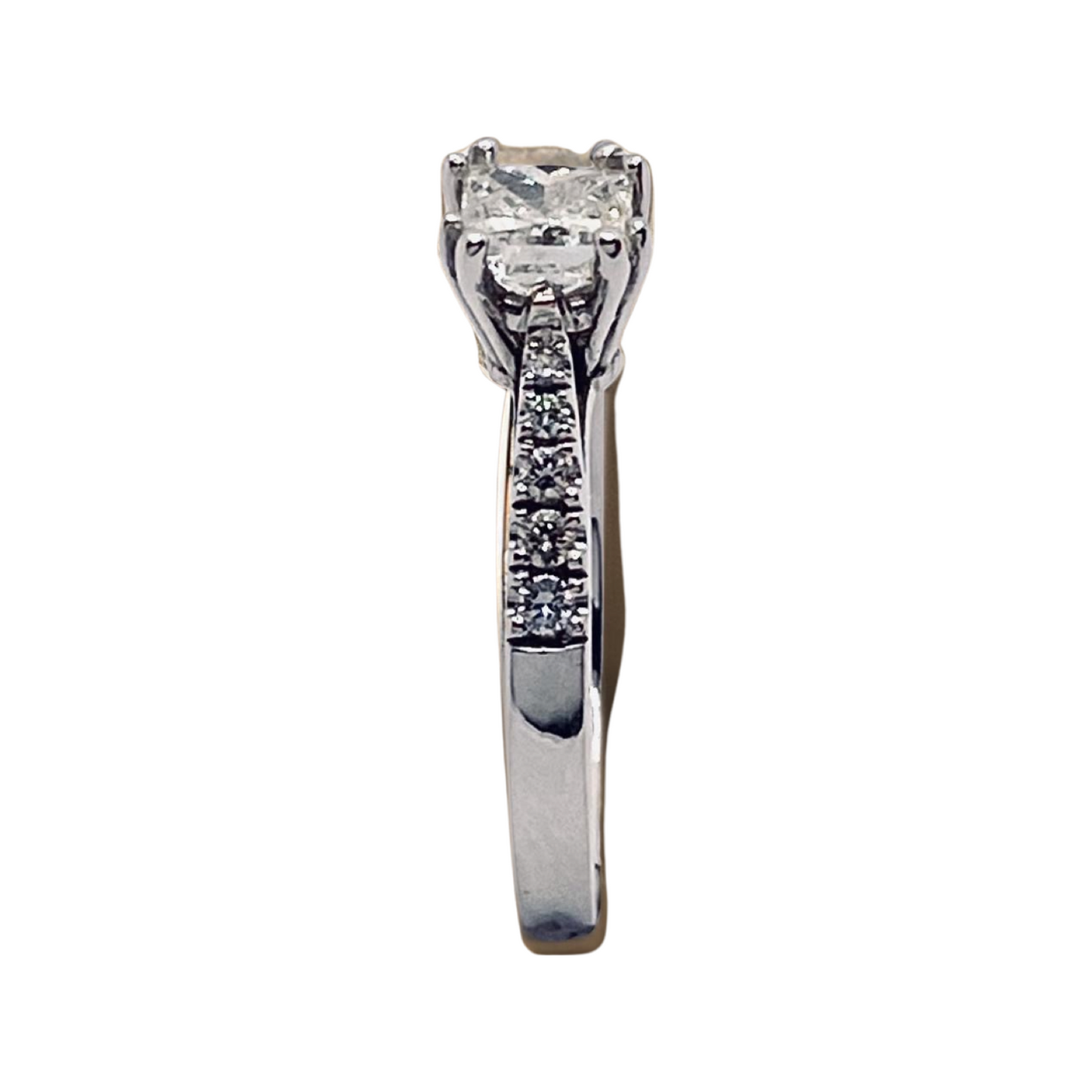 14K White Gold Princess Cut Diamond Ring