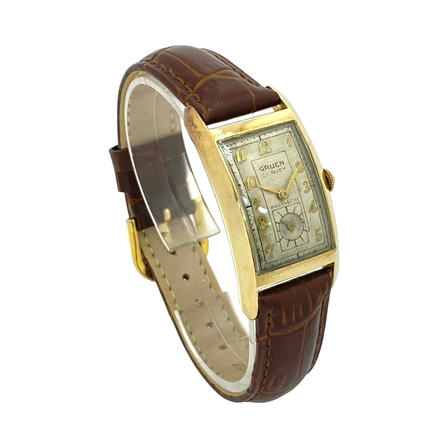 Vintage Gruen Curvex Precision 14K Yellow Gold Manual Wind