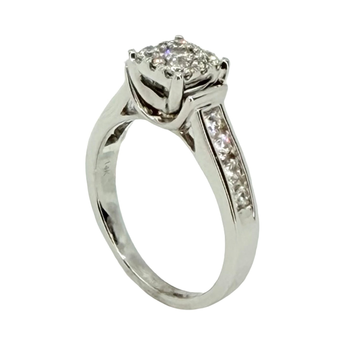 14K White Gold Diamond Pavé Ring 1.00 G,VS2