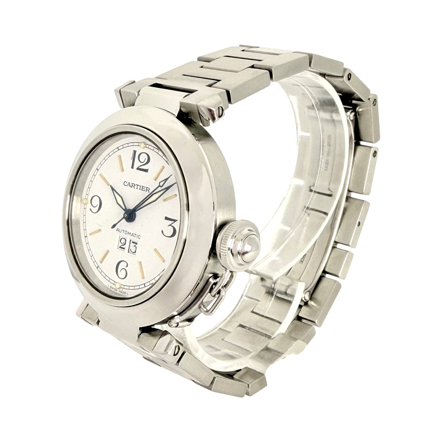 Cartier Pasha C Big Date 35mm Automatic White Dial Stainless Steel 2475