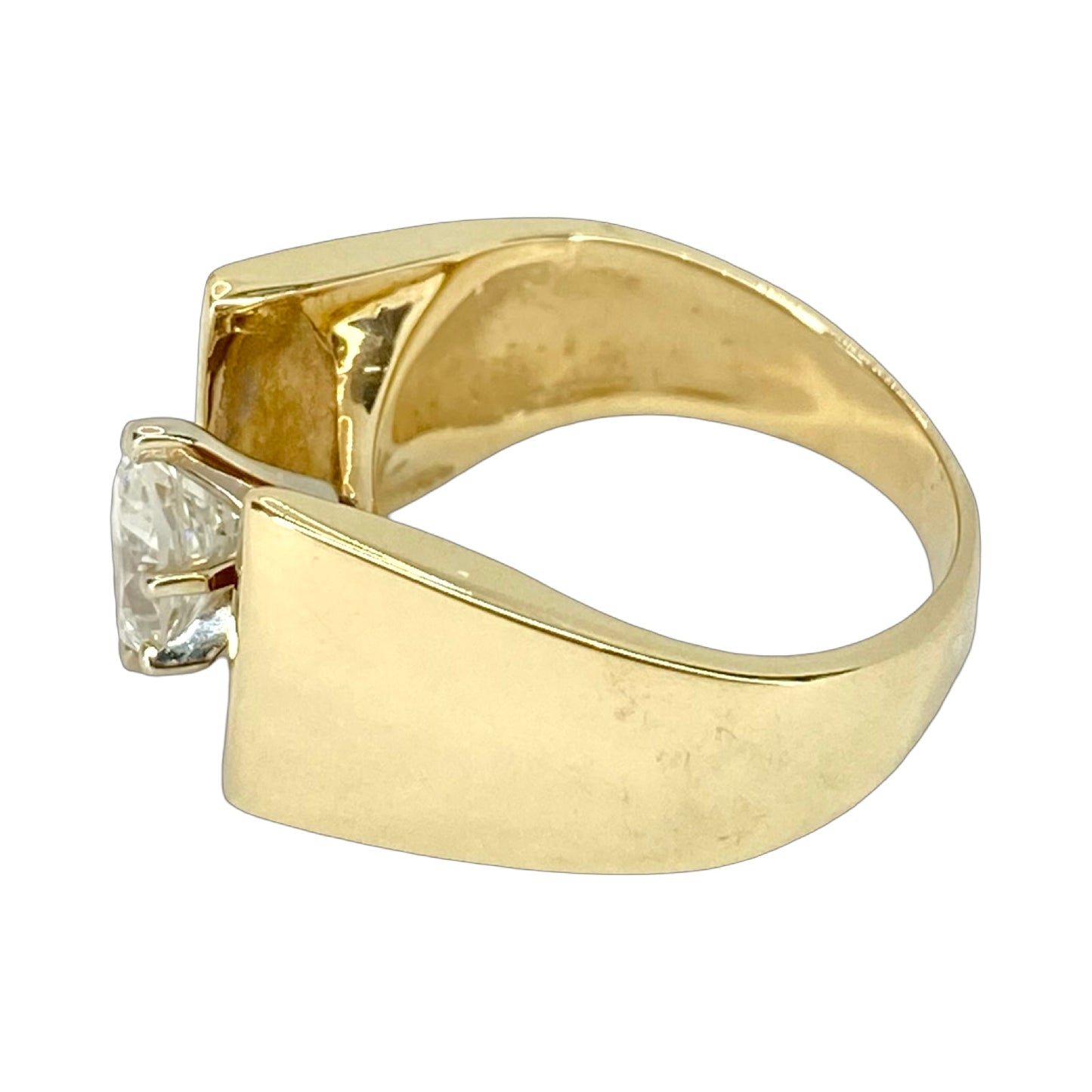 14K Yellow Gold Marquise Diamond Ring 0.70 Carat G-H, SI1