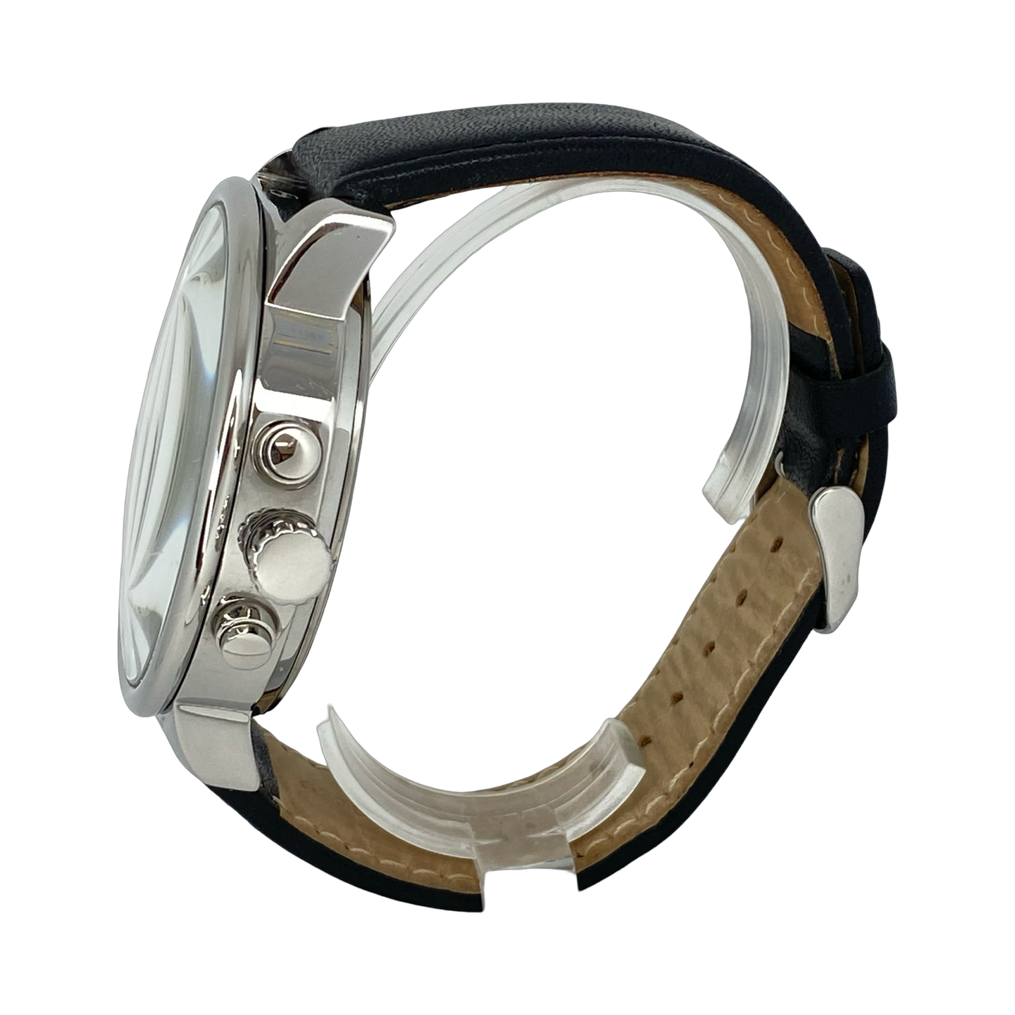 Curtis & Co Big Time Air Watch Automatic Triple Date Limited Edition White Dial  Black Leather Strap