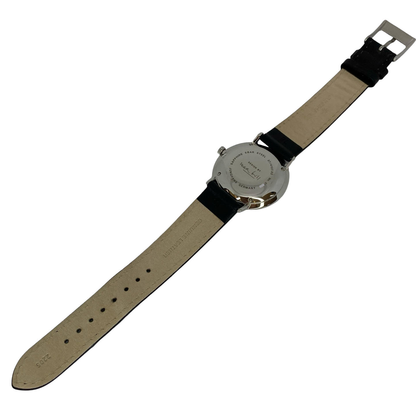 Junghans  Max Bill Automatic Date 34mm Silver Dial Black Leather 24/4107.02