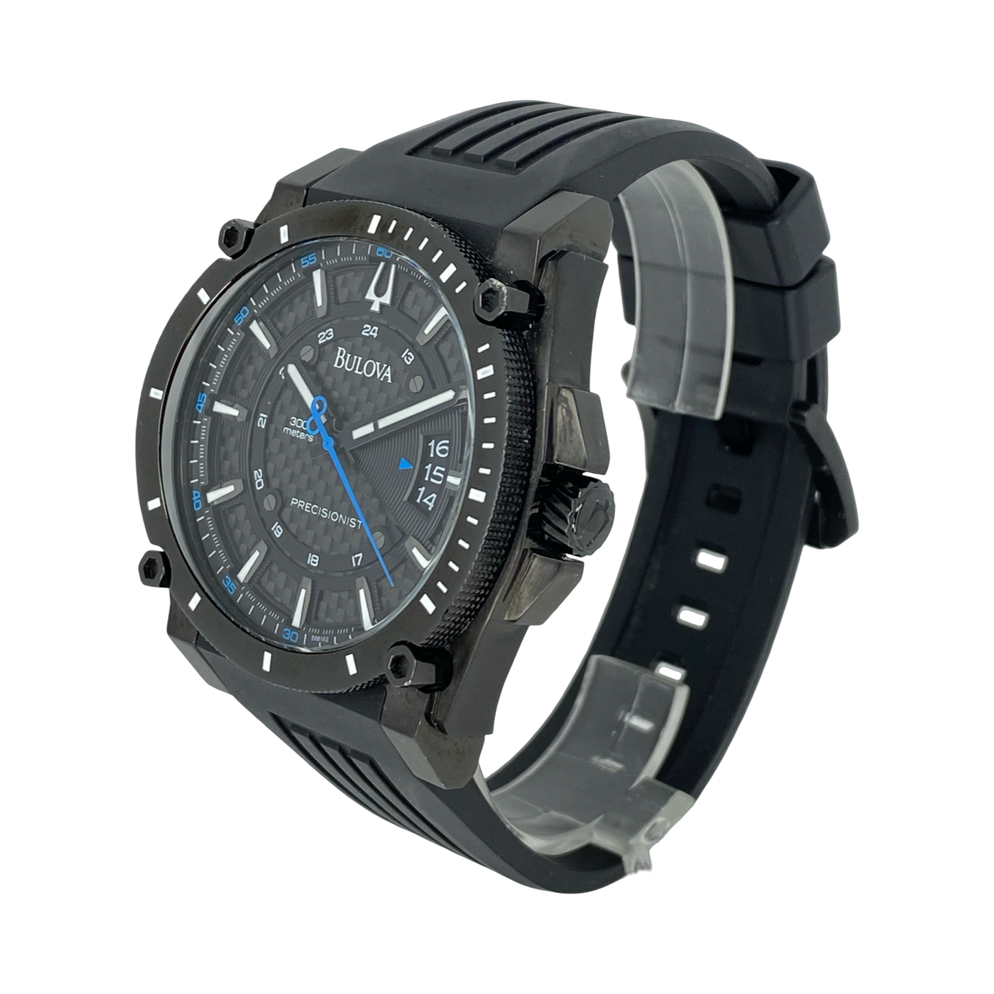 Bulova Precisionist Quartz Black Men's Watch 98B142 Pre-owned