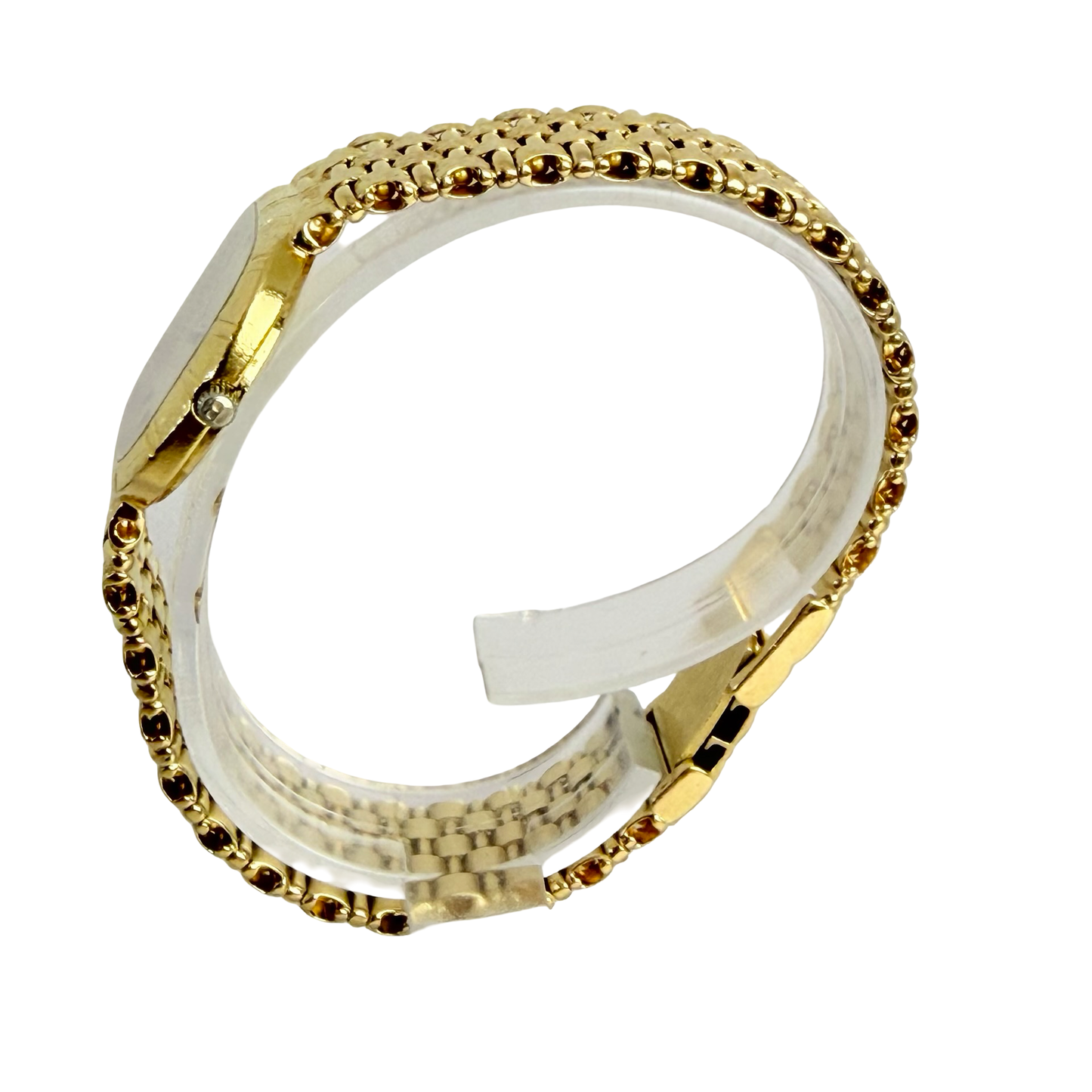 Bucherer Women's Cushion Bark 18K Yellow Gold Quartz with Bark Integrated Bracelet 8325-5